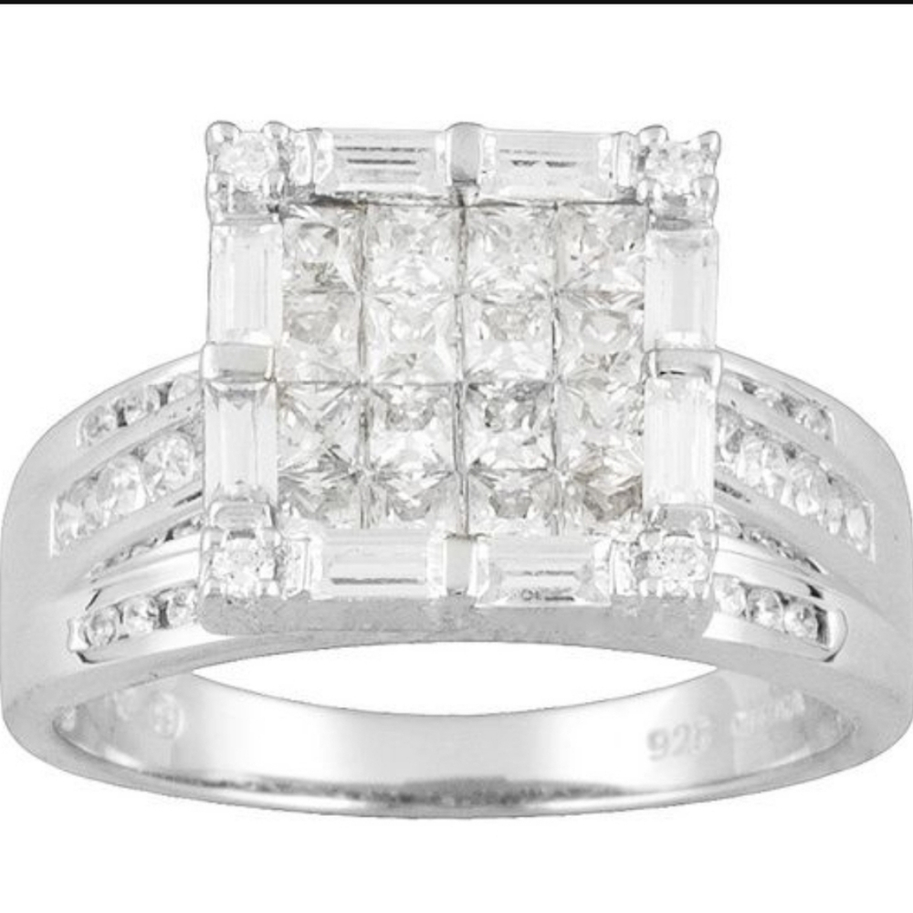 NOT FOR SALE JTV 2.37ctw High Grade CZ Invisible Set Platineve®Ring - Picture 10 of 17
